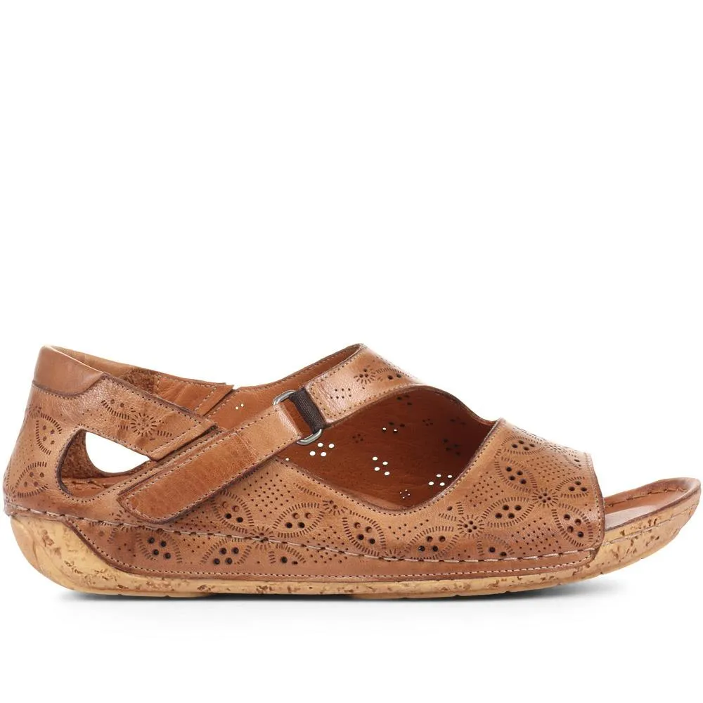 Leather Flat Sandals - KARY29011 / 315 353