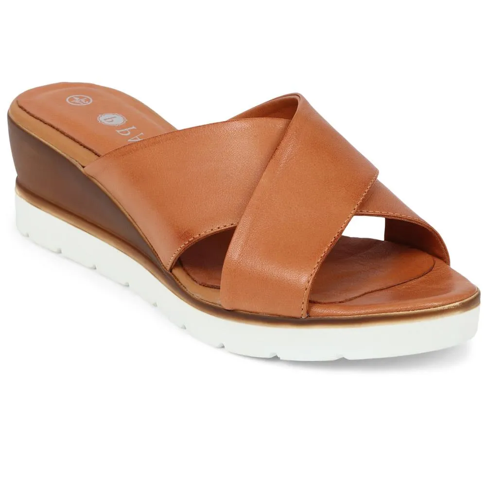 Leather Wedge Sandals  - KAP39007 / 325 536