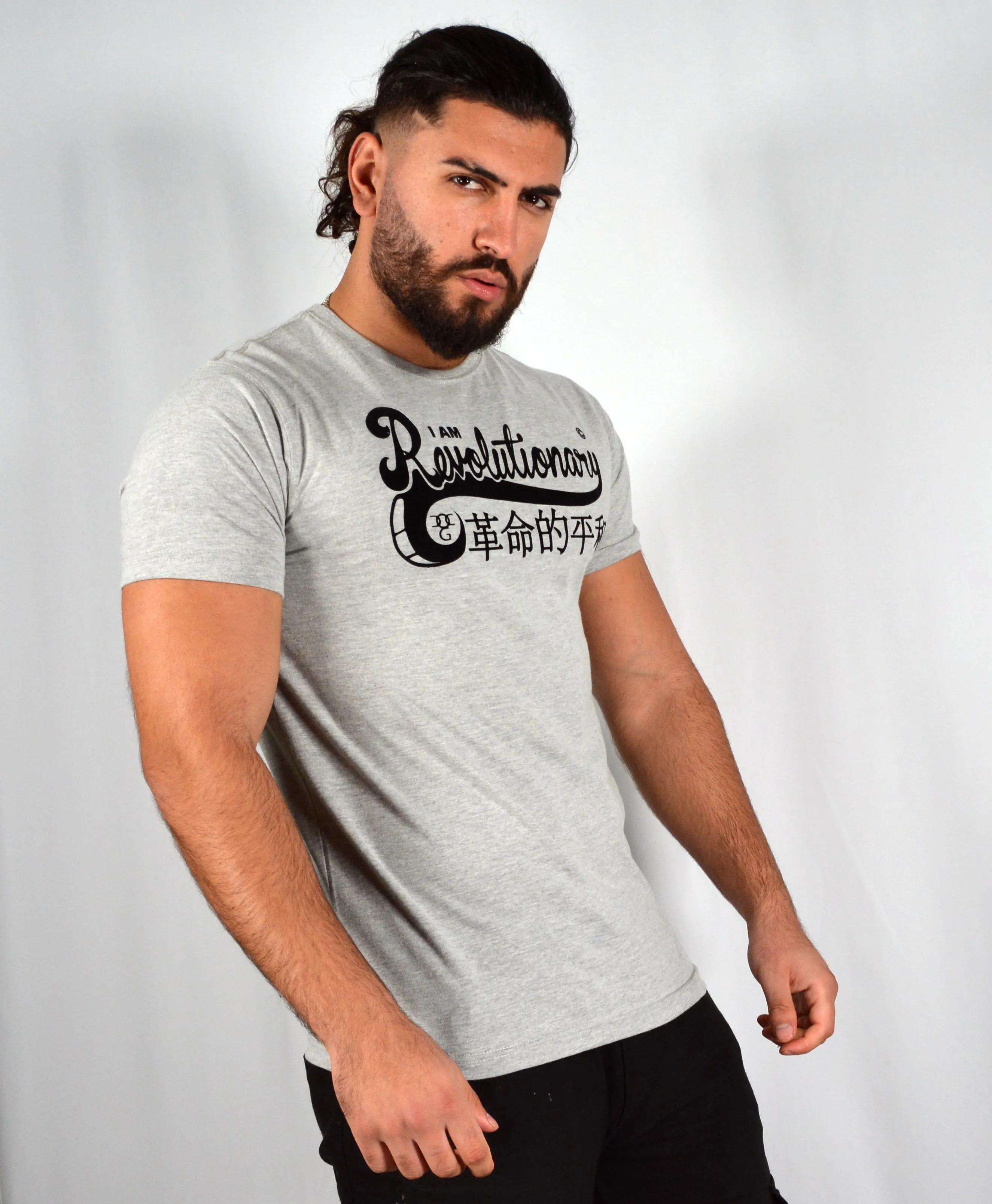 Mens Grey / Black Am Revolutionary T Shirt