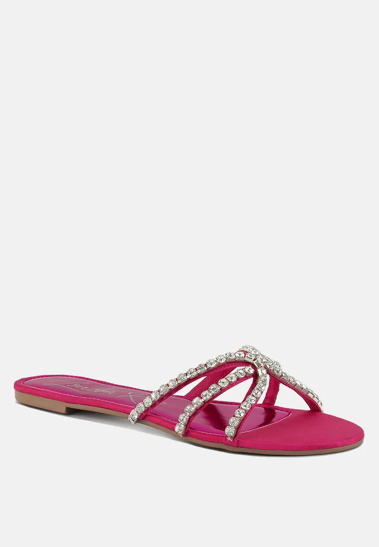 Mezzie Diamante Embellished Flat Sandals