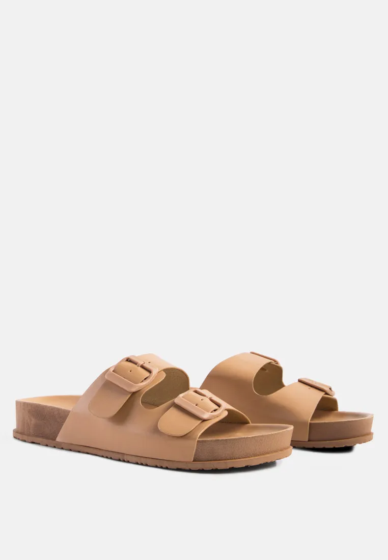 Minata Platform Buckled Slide Sandals