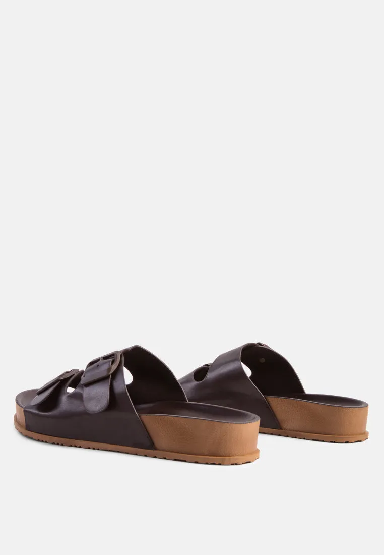 Minata Platform Buckled Slide Sandals