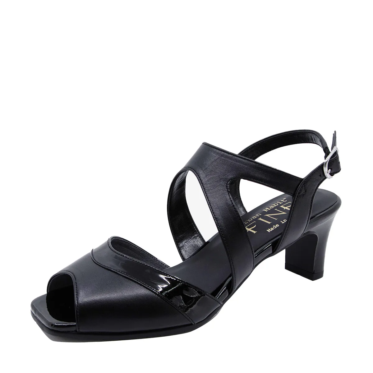 Mylie Black the balanced heel sandals