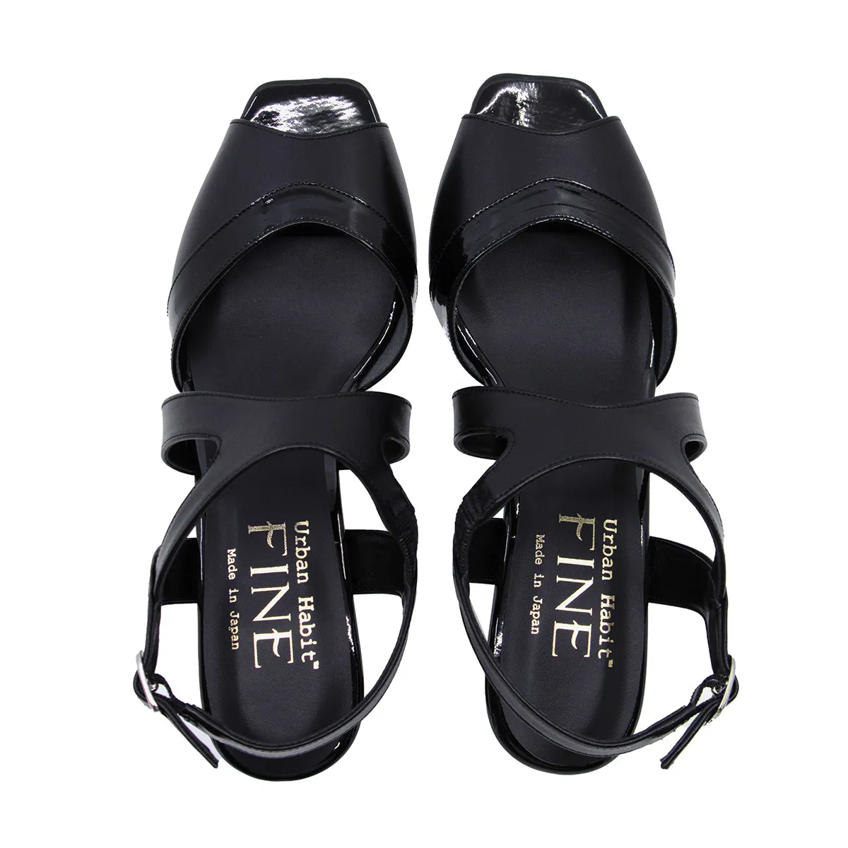 Mylie Black the balanced heel sandals