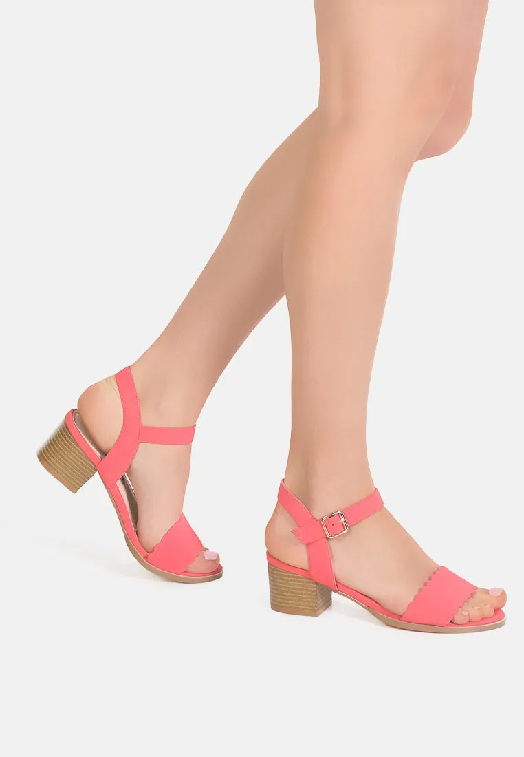 Nia Block Heel Sandals With Buckle Strap