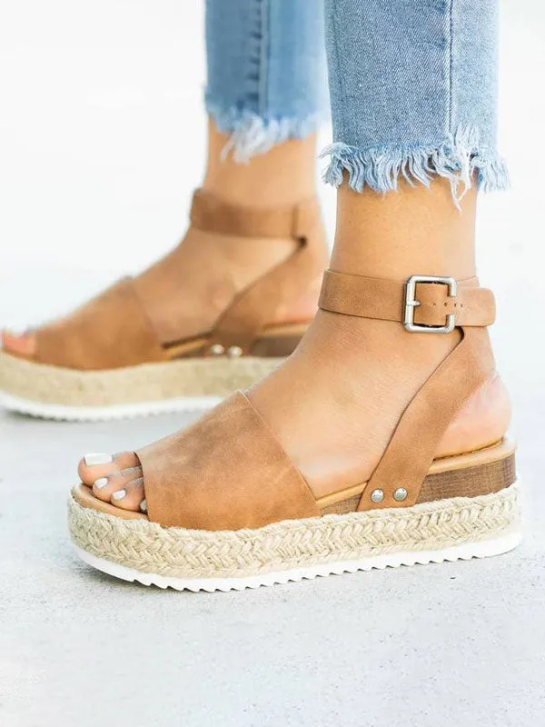 Open Toe Platform Wedge Sandals