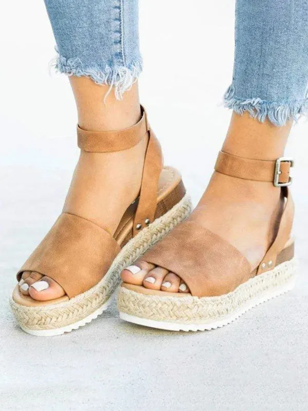 Open Toe Platform Wedge Sandals