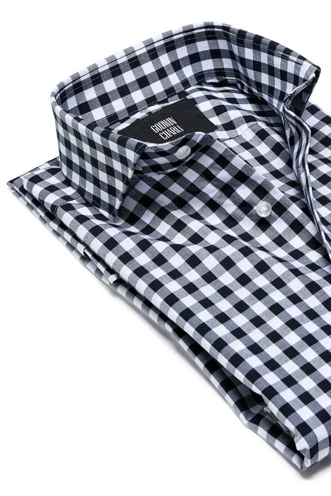 Pilot (BC) Shirt - Black and White Check Cotton