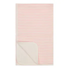 Polkadot BABY BLANKET Pink Sailor Stripe /Cream Hearts Pointelle