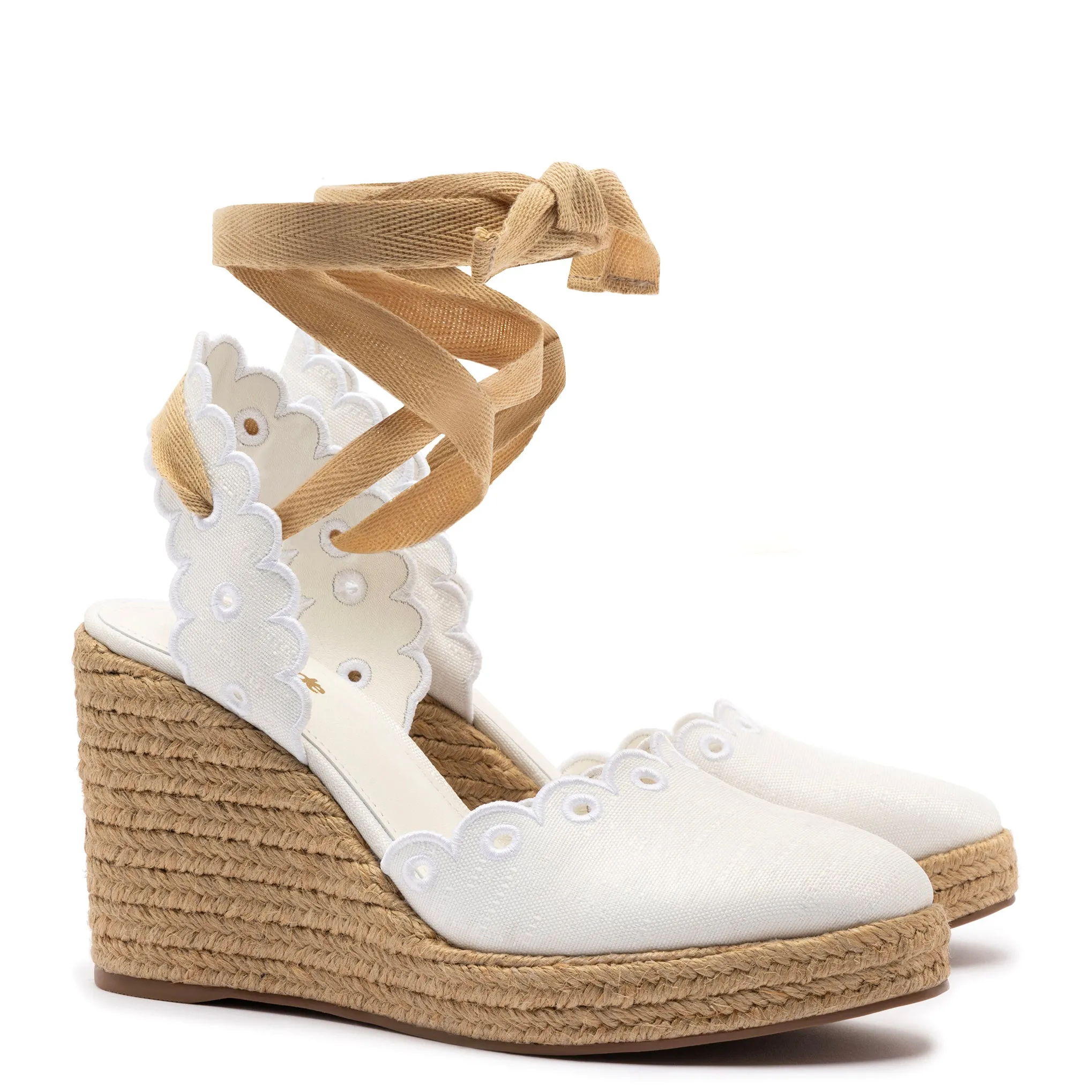 Poppy Espadrille In White Fabric