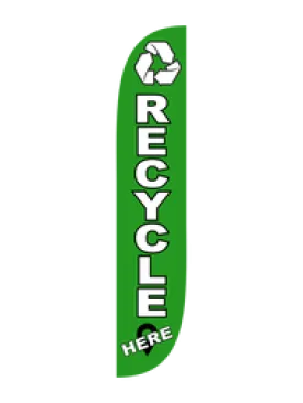 Recycle Here Feather Flag Green