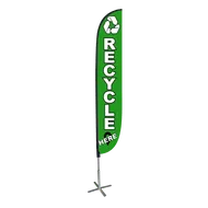 Recycle Here Feather Flag Green