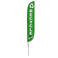 Recycle Here Feather Flag Green