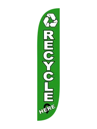 Recycle Here Feather Flag Green