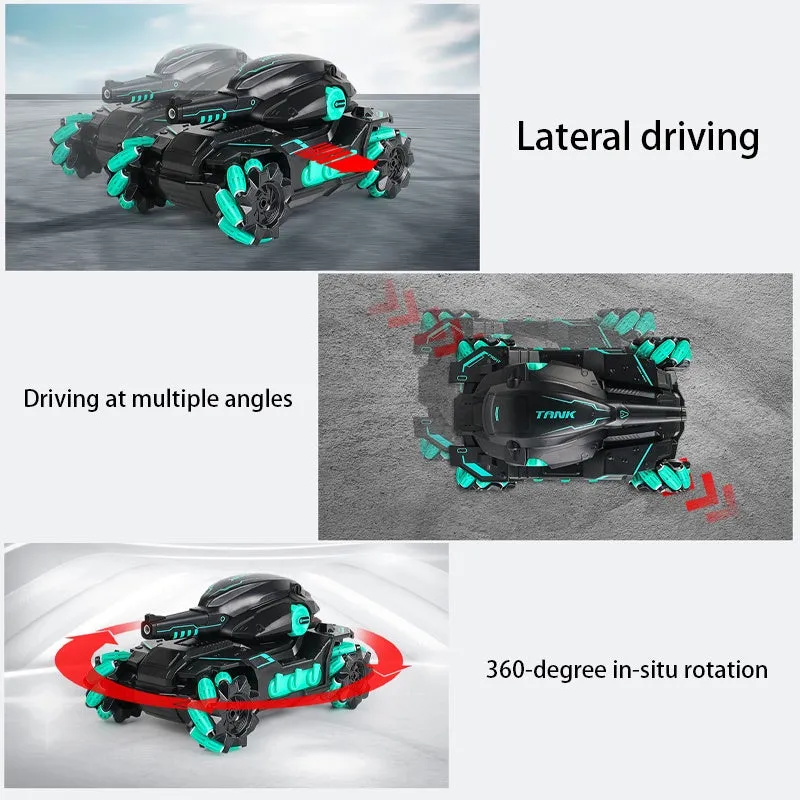 Remote or Gesture Control Battle Tank Shoots Water Pellet and able to move sideward