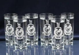 Set of Six Engraved Highball Tumblers - J61c