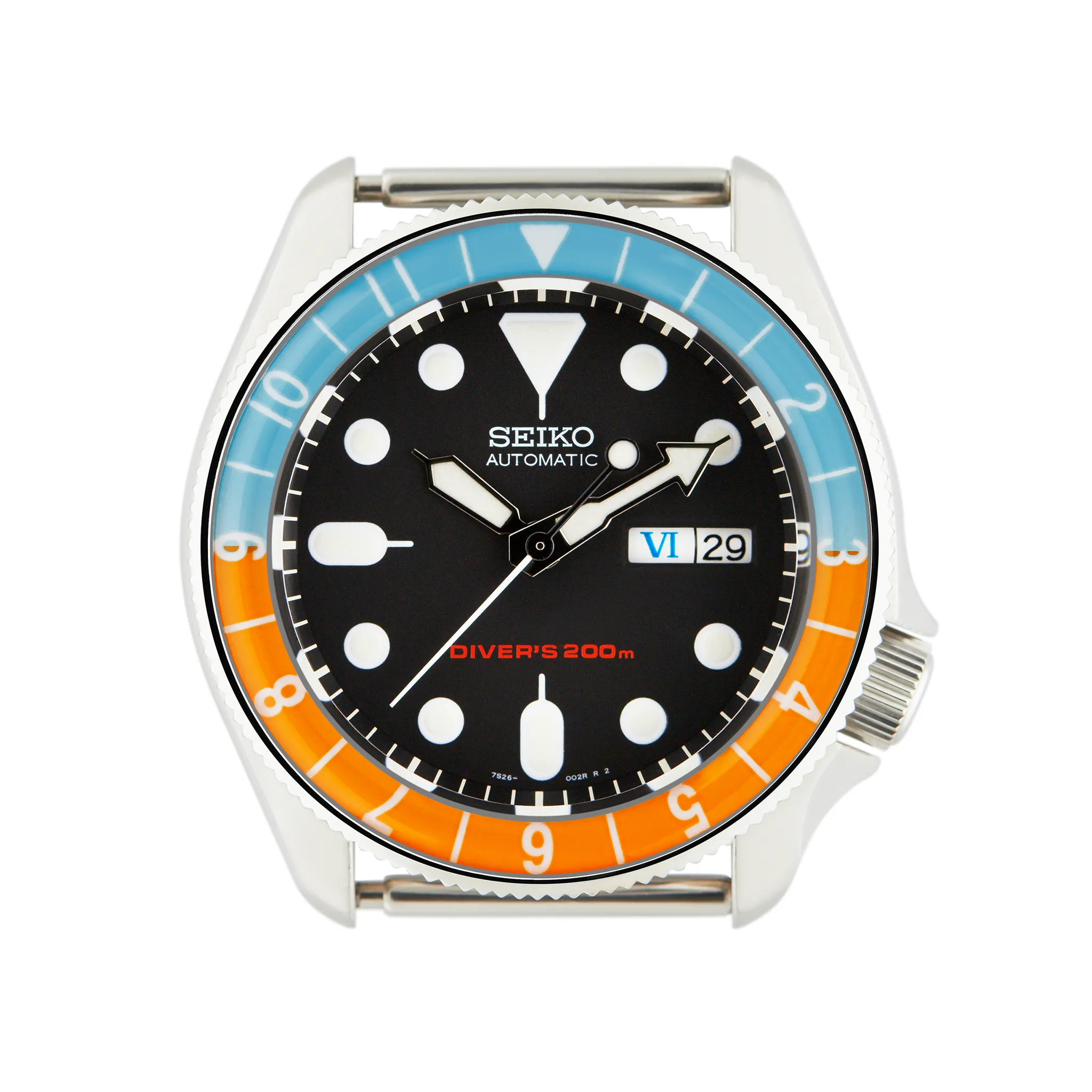 SKX007/SRPD Glass Bezel Insert: Dual Time Style Gulf