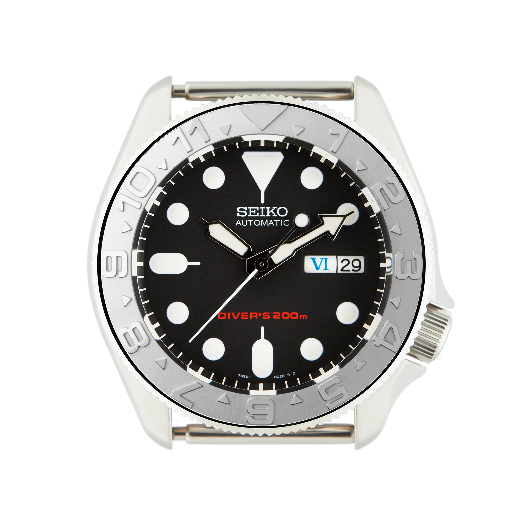 SKX007/SRPD Steel Bezel Insert: YM Dual Time style Silver