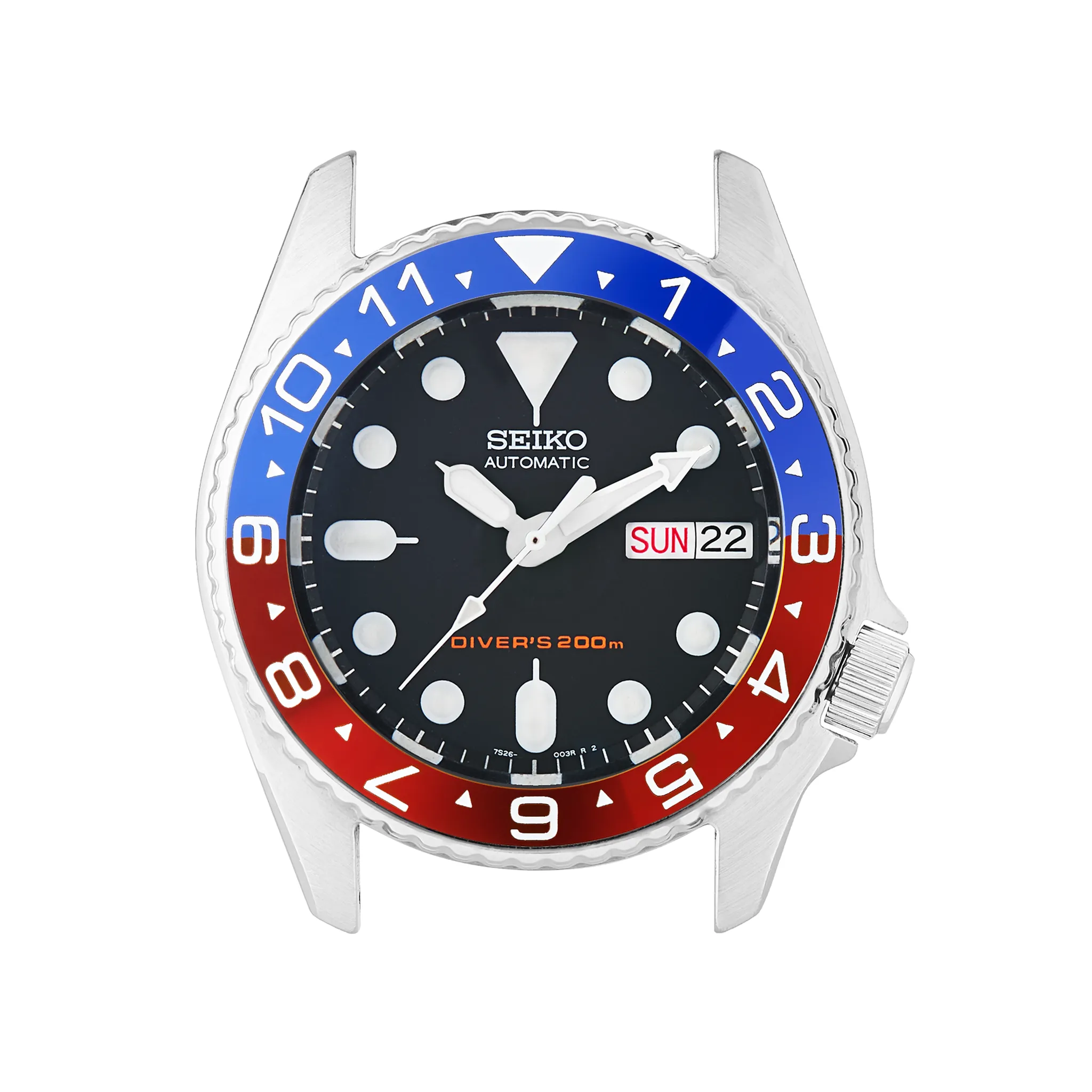 SKX013 Ceramic Bezel Insert: Dual Time Style Red/Blue (Pepsi)