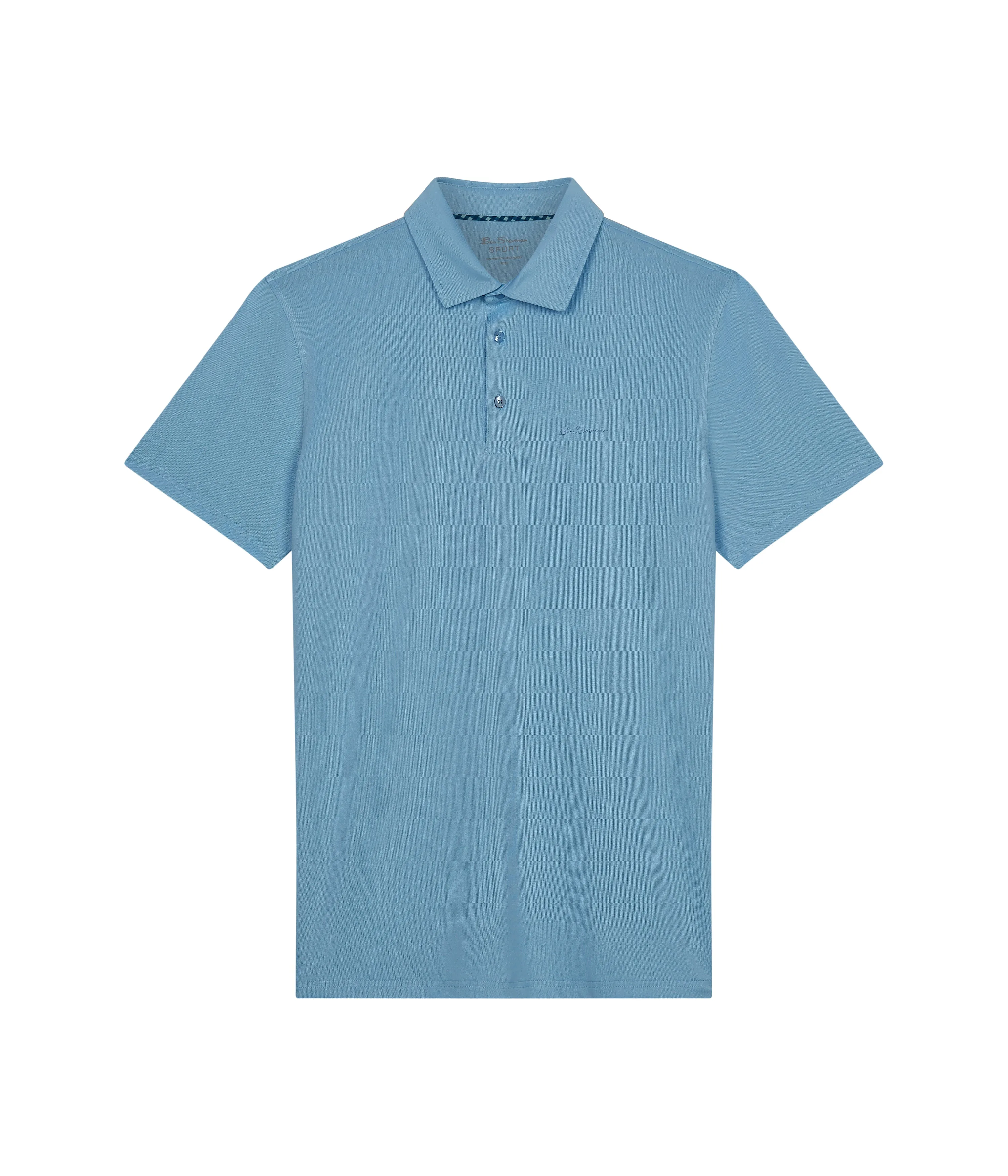 Solid Air Pique Sports Fit Polo - Light Blue