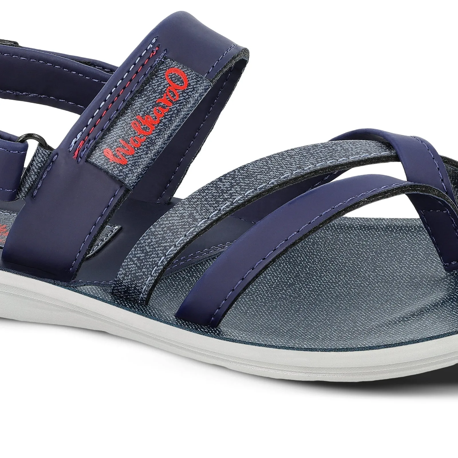 Walkaroo Boys Strappy Slide Sandals  - W5767 Blue Grey