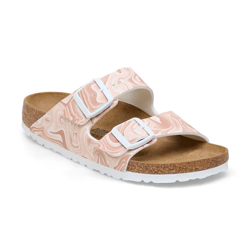 Women's Arizona Narrow Marble Sand White Birko-Flor