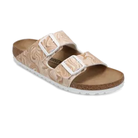 Women's Arizona Narrow Marble Sand White Birko-Flor