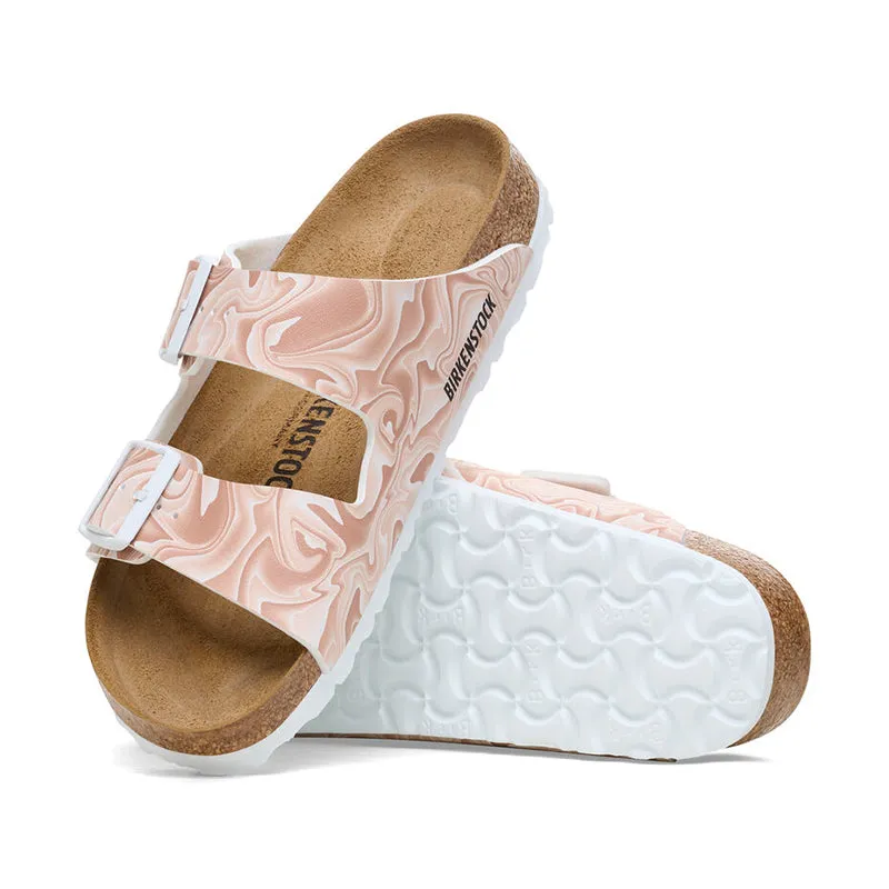 Women's Arizona Narrow Marble Sand White Birko-Flor